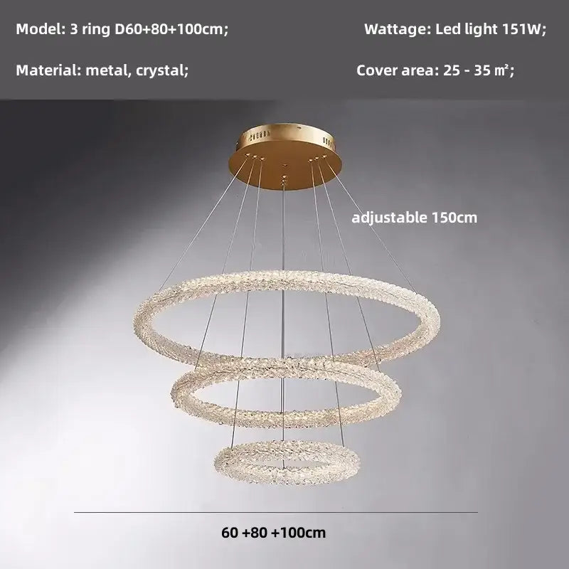 Modern gold crystal pendant lights – luxury dining room chandelier