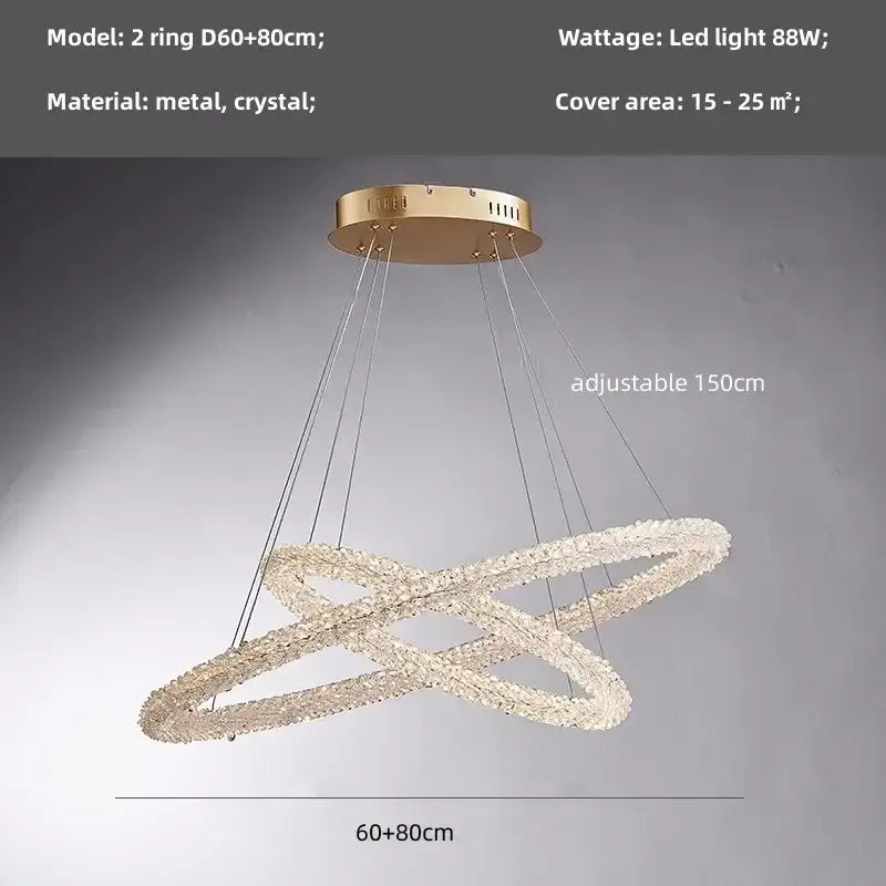 Modern gold crystal pendant lights – luxury dining room chandelier