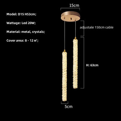 Modern gold crystal pendant lights – luxury dining room chandelier