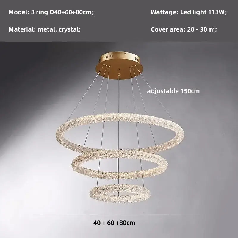 Modern gold crystal pendant lights – luxury dining room chandelier