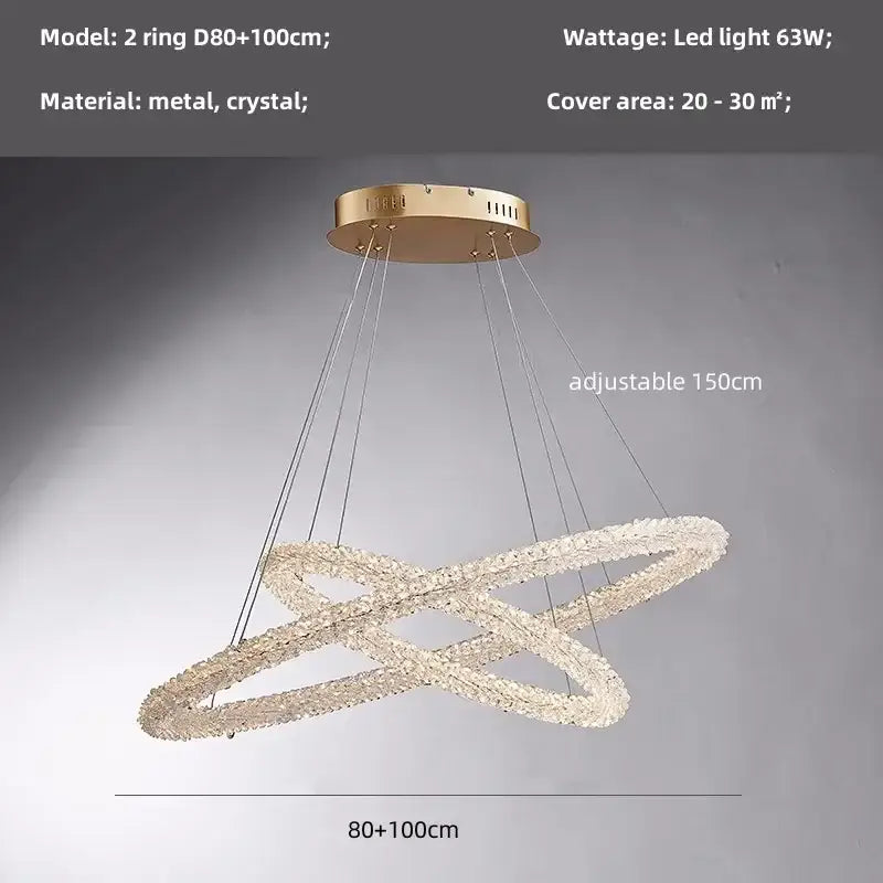 Modern gold crystal pendant lights – luxury dining room chandelier