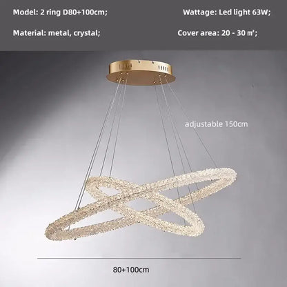 Modern gold crystal pendant lights – luxury dining room chandelier