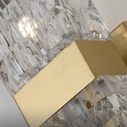 Modern gold crystal rectangle wall lamp bedroom luxury lighting