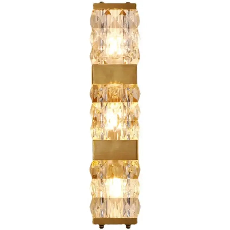 Modern gold crystal rectangle wall lamp bedroom luxury lighting