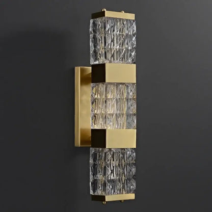 Modern gold crystal rectangle wall lamp bedroom luxury lighting