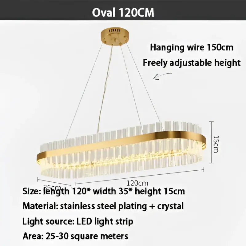 Modern gold crystal ring chandelier dining room pendant light