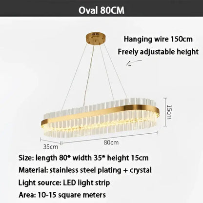 Modern gold crystal ring chandelier dining room pendant light