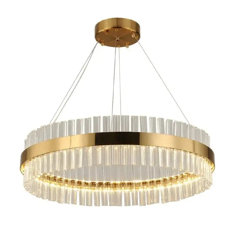 Modern gold crystal ring chandelier dining room pendant light