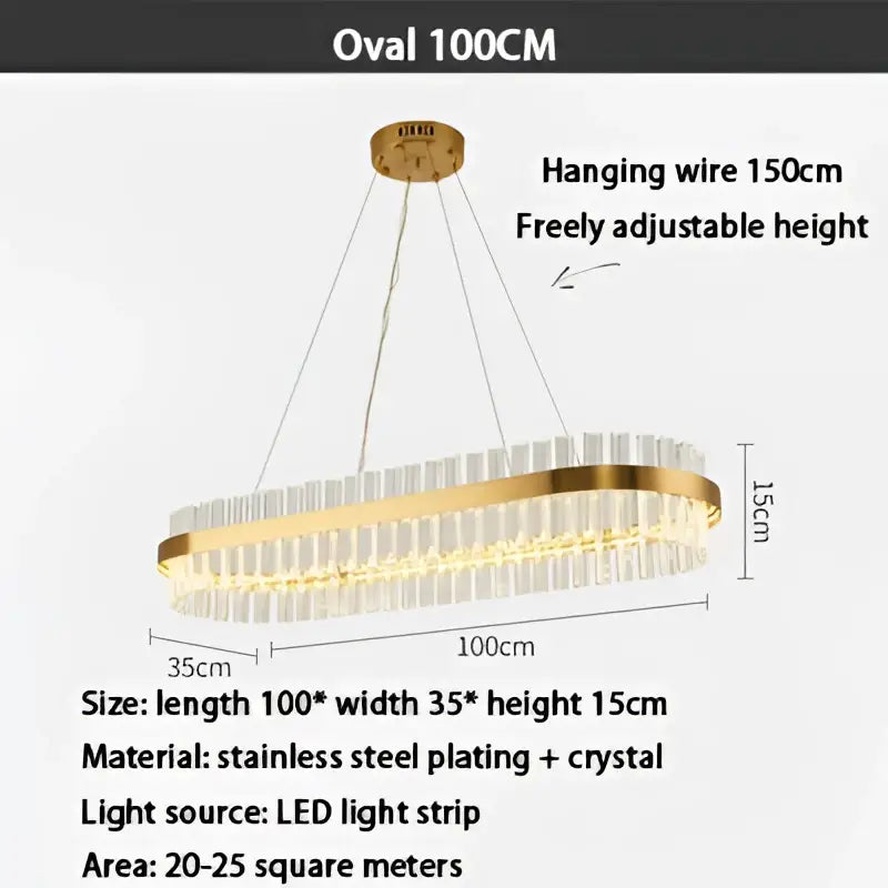 Modern gold crystal ring chandelier dining room pendant light