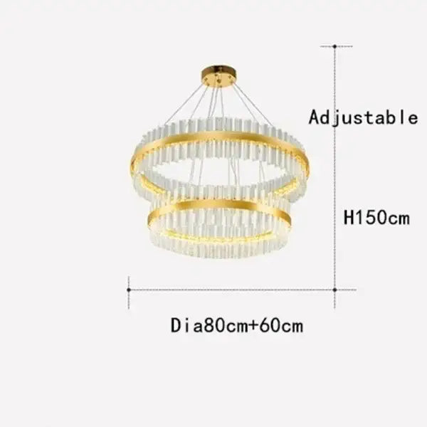 Modern gold crystal ring chandelier dining room pendant light