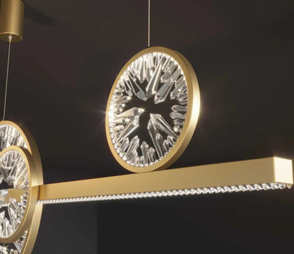 Modern gold crystal ring chandelier living room pendant light