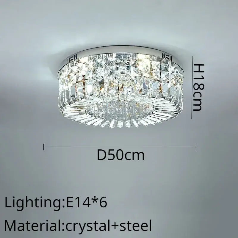 Modern gold crystal ring led ceiling lamp living room chandelier