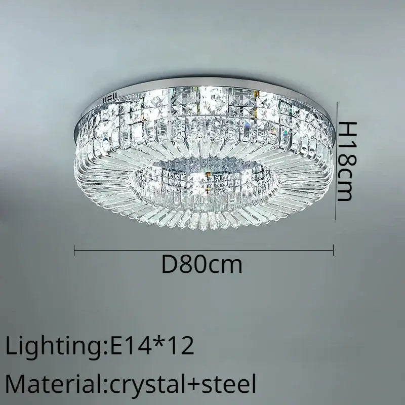Modern gold crystal ring led ceiling lamp living room chandelier