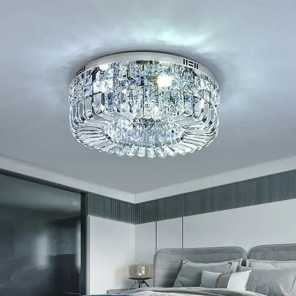 Modern gold crystal ring led ceiling lamp living room chandelier
