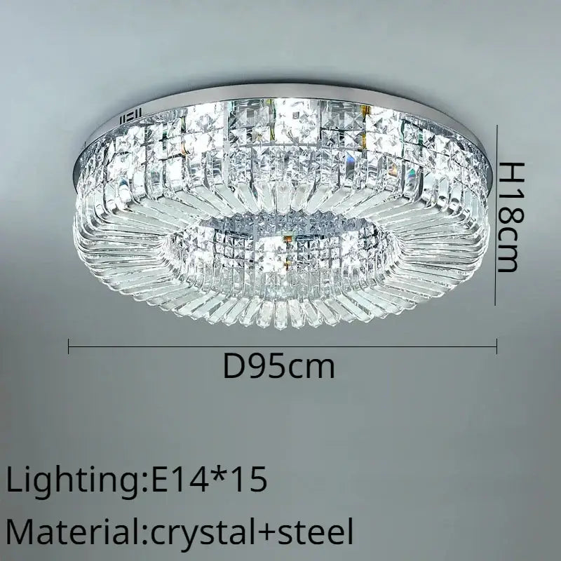 Modern gold crystal ring led ceiling lamp living room chandelier