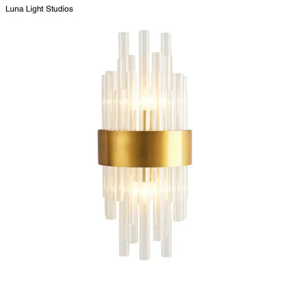 Modern gold crystal rod wall sconce living room 110v-120v light