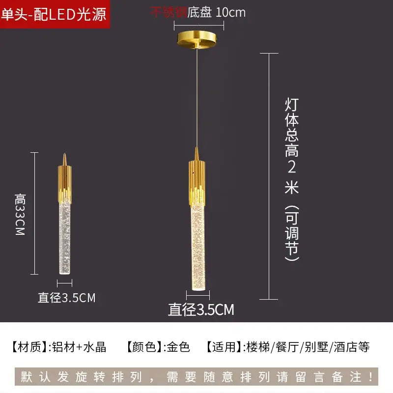 Modern gold crystal rotating staircase chandelier living room light