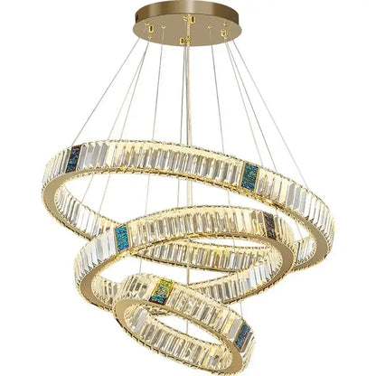 Modern gold crystal round ceiling chandelier for dining room