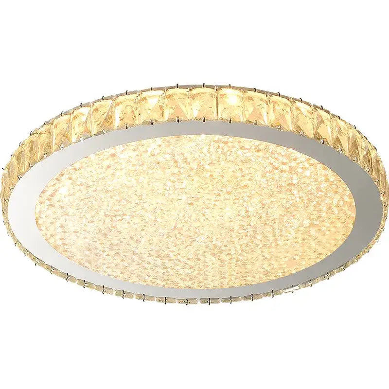 Modern gold crystal round led ceiling light living room