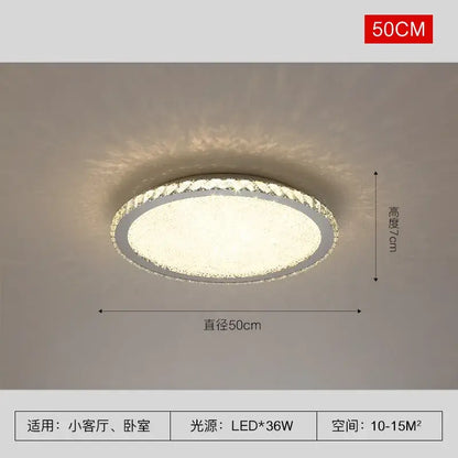 Modern gold crystal round led ceiling light living room