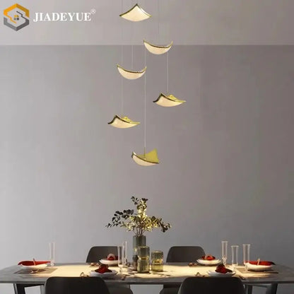 Modern gold crystal sand staircase chandelier dining room light