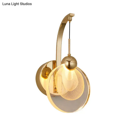 Modern gold crystal shade wall lamp living room 110v-120v light