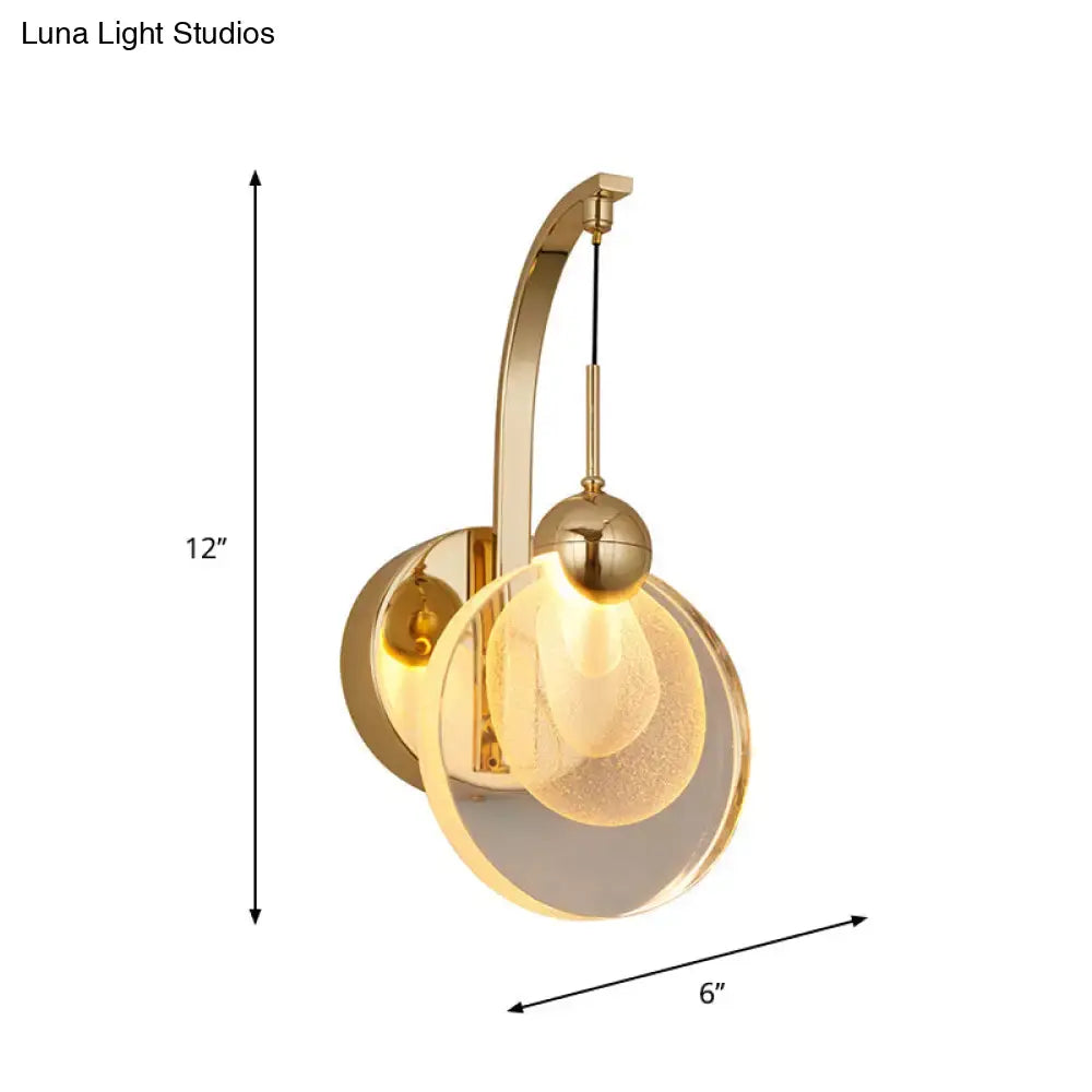Modern gold crystal shade wall lamp living room 110v-120v light
