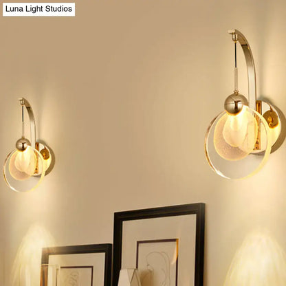 Modern gold crystal shade wall lamp living room 110v-120v light