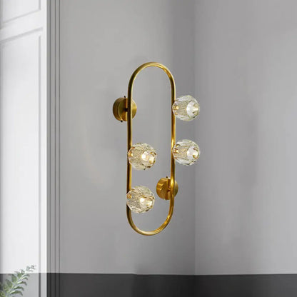 Modern gold crystal shade wall lamp living room direct wired electric
