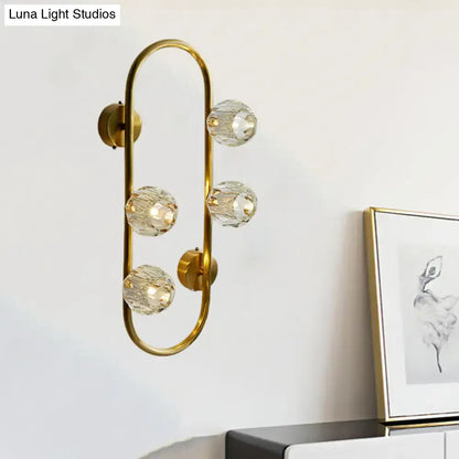 Modern gold crystal shade wall lamp living room direct wired electric