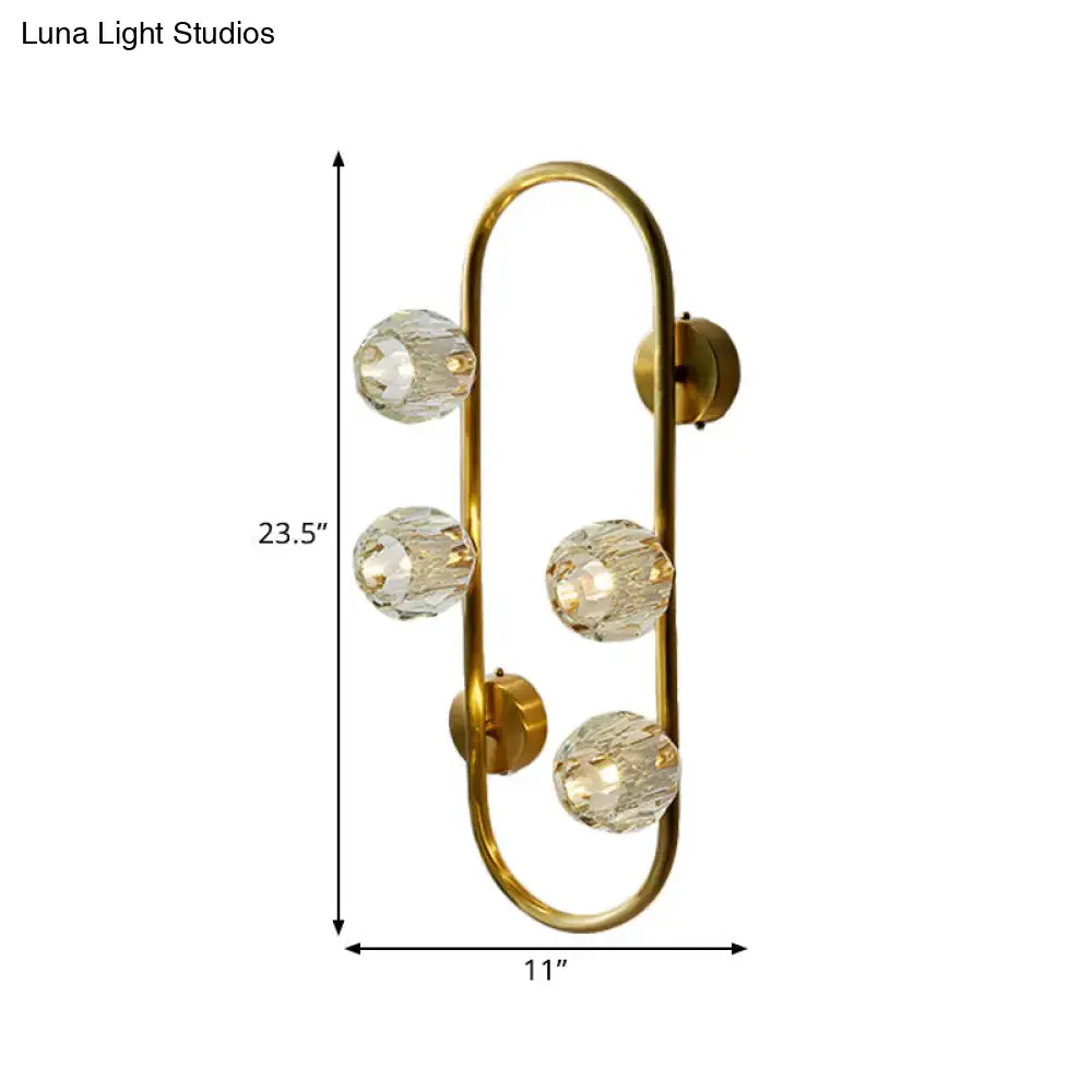 Modern gold crystal shade wall lamp living room direct wired electric