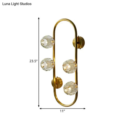 Modern gold crystal shade wall lamp living room direct wired electric