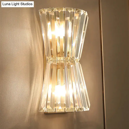 Modern gold crystal shade wall mounted light – corridor sconce