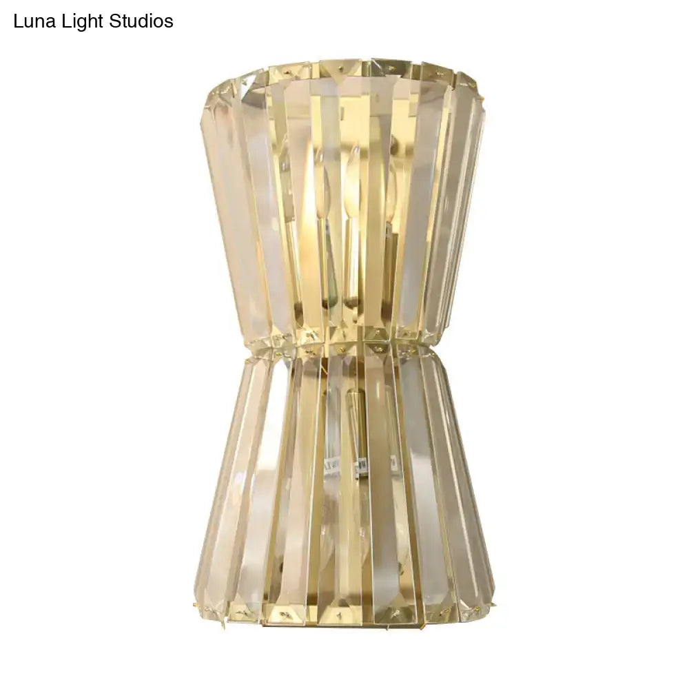 Modern gold crystal shade wall mounted light – corridor sconce