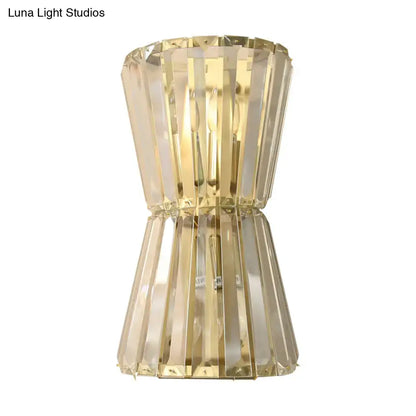 Modern gold crystal shade wall mounted light – corridor sconce