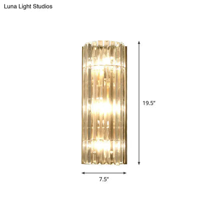 Modern gold crystal shade wall scone living room 3 light flush mount