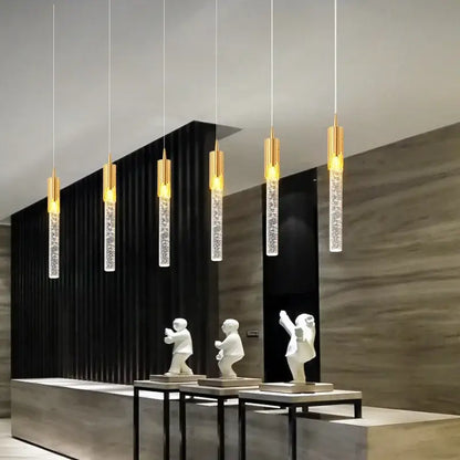 Modern gold crystal staircase chandelier stairwell led hanging lamp