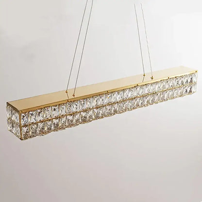 Modern gold crystal steel led pendant light for dining room