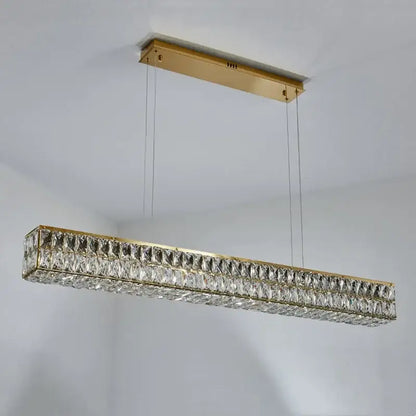 Modern gold crystal steel led pendant light for dining room