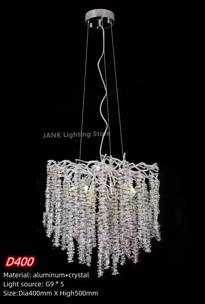 Modern gold crystal tassel pendant chandelier dining room lighting