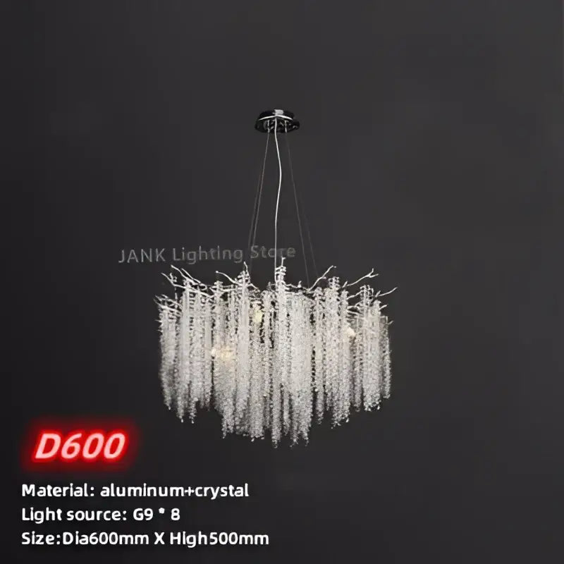 Modern gold crystal tassel pendant chandelier dining room lighting