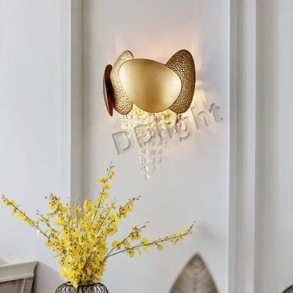 Modern gold crystal tassles led pendant chandelier living room