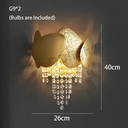 Modern gold crystal tassles pendant light living room chandelier