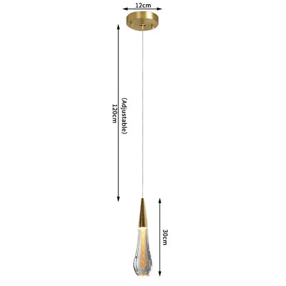 Modern gold crystal teardrop chandelier staircase living room light