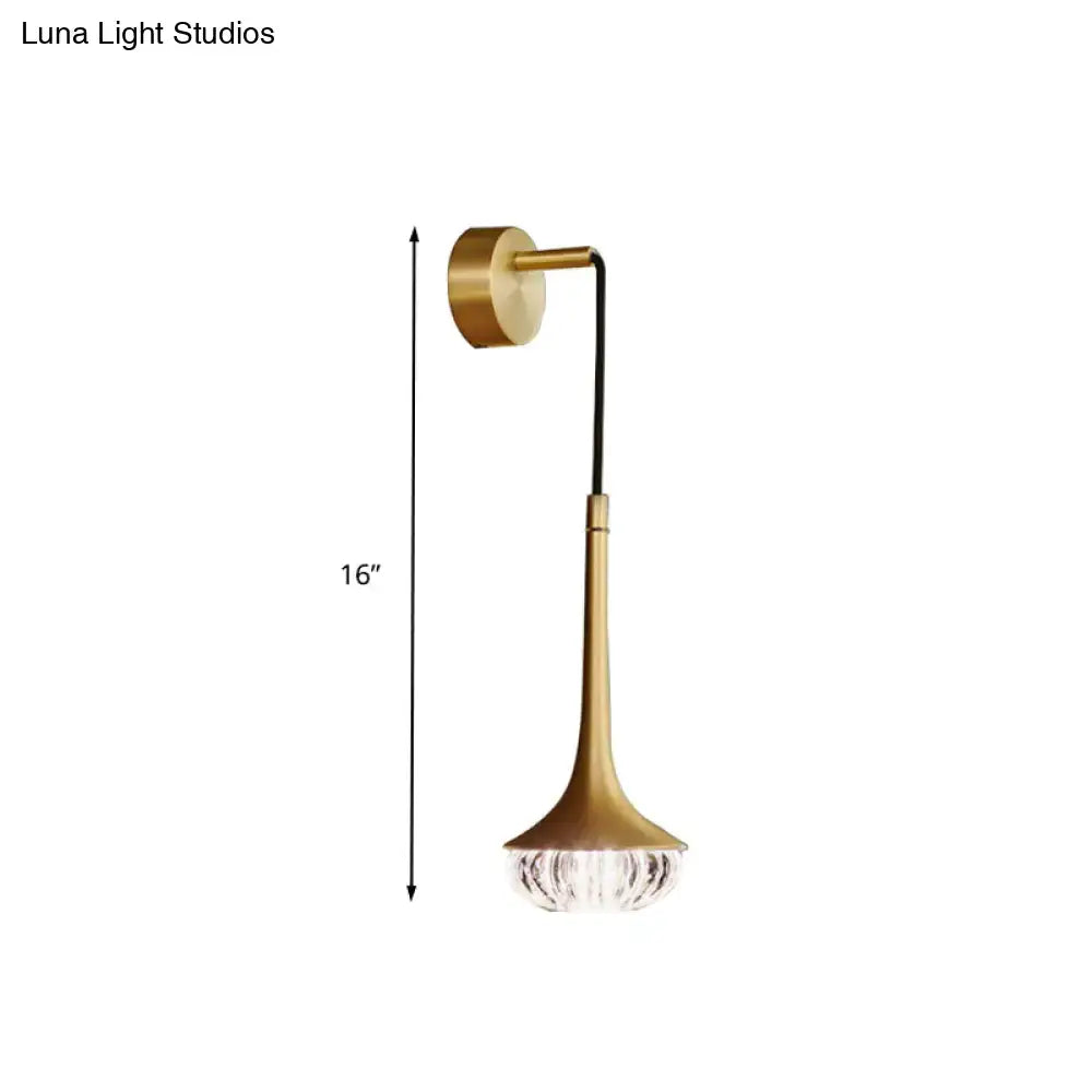 Modern gold crystal teardrop wall lamp bedroom led fixture
