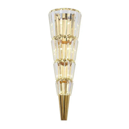 Modern gold crystal torch wall lamp for living room