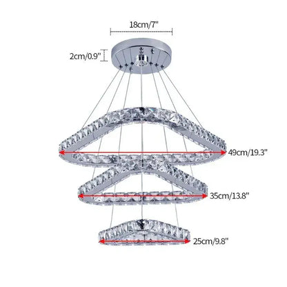 Modern gold crystal triangle chandelier for living room