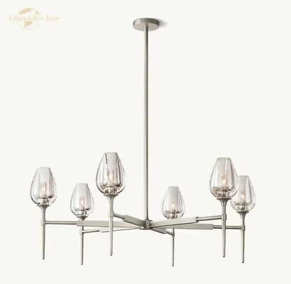 Modern gold crystal tulip chandelier pendant light dining room