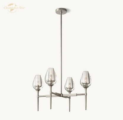 Modern gold crystal tulip chandelier pendant light dining room