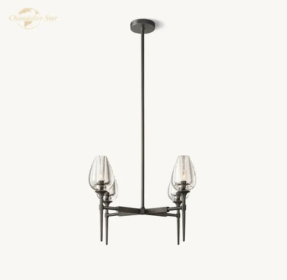 Modern gold crystal tulip chandelier pendant light dining room